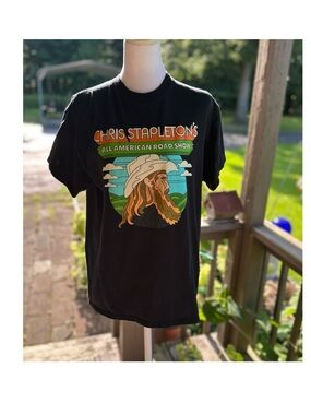 Chris Stapleton All American Road Show 2022  Black Graphic Concert Tee Size M
